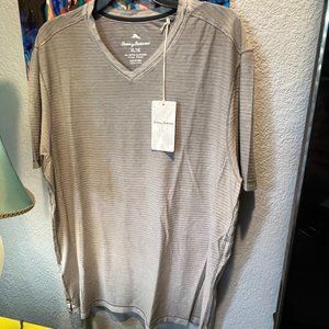NWT Tommy Bahama Mens Gray V Neck Size XL/TG Shirt